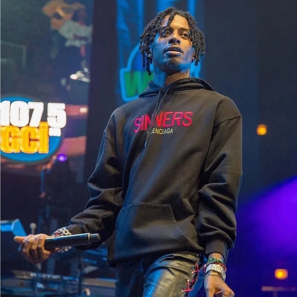 Balenciaga Sinners Black Hoodie with Red and Gold Embroidery L - Picture 3 of 16